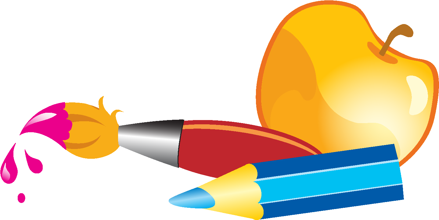 Hand Drawn Colorful Pencils Apple Elements - School Children Frames Png (1772x1378), Png Download