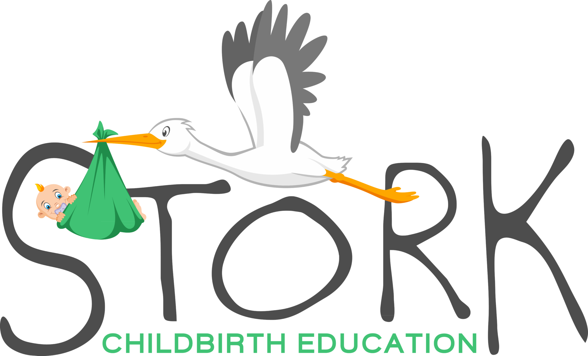 Stork Clipart Birthing (2000x1212), Png Download