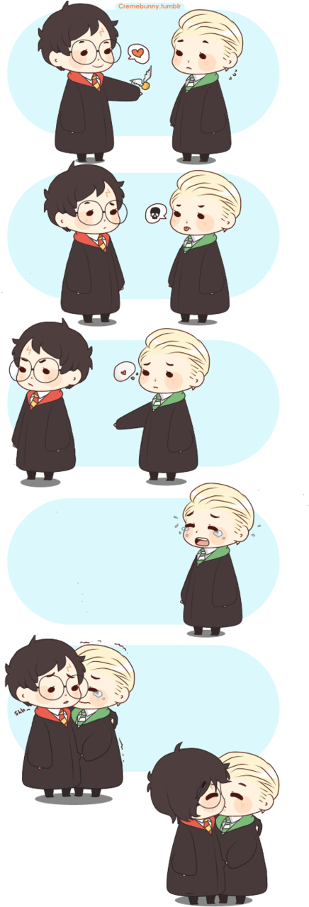 Drarry, Harry Potter, And Draco Malfoy Image - Drarry Chibi (453x1280), Png Download