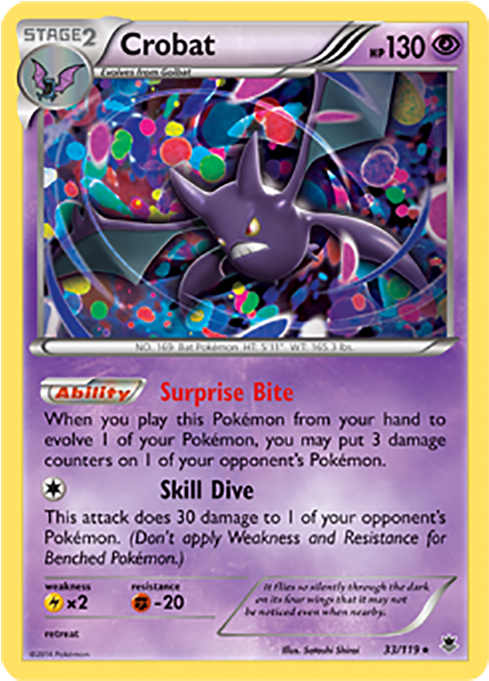 Crobat 33/119 - Pokemon That Do Damage To The Bench (1000x1000), Png Download