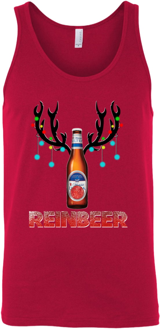 Michelob Ultra Beer Reinbeer Christmas Shirt Unisex - Top (1155x1155), Png Download