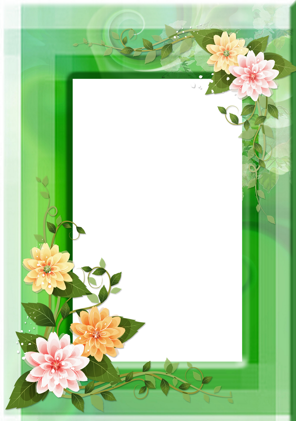 20 Frames Png Com Flores - Flower Paper Border Design (1127x1600), Png Download