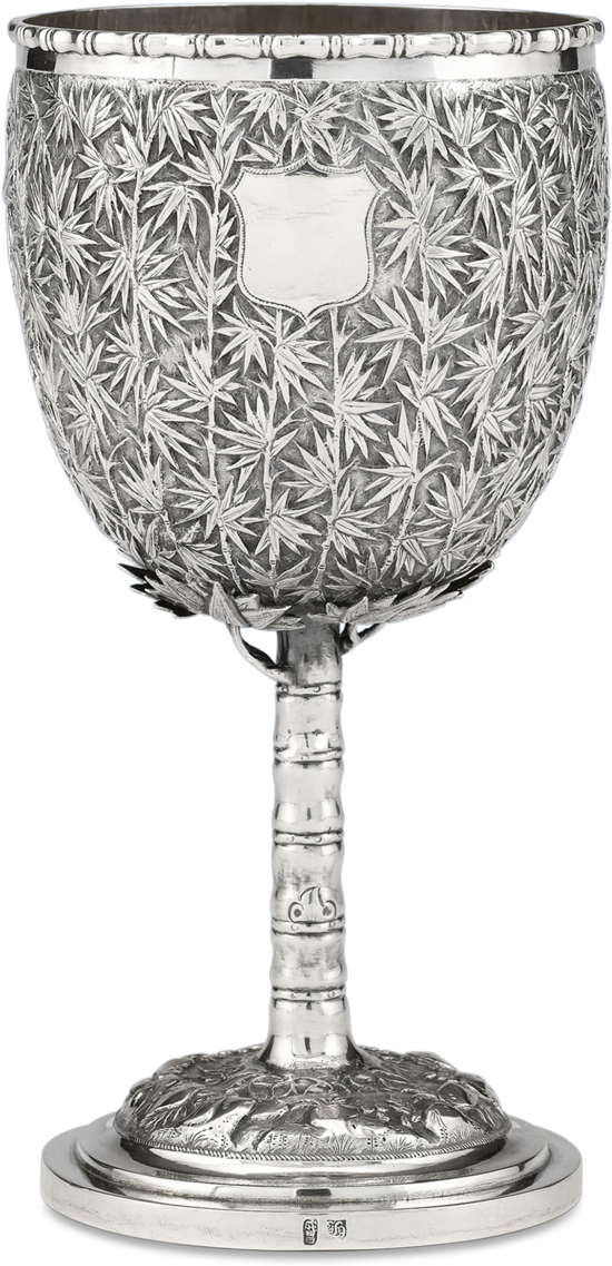 Chinese Export Silver Goblet - Wine Glass (1250x1250), Png Download