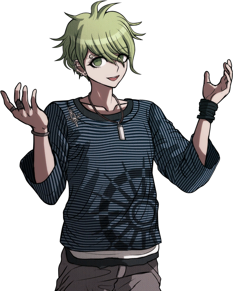 Amami With The Eyebrow Piercing Spike Chunsoft Promised - Amami Rantarou Sprites (908x1024), Png Download