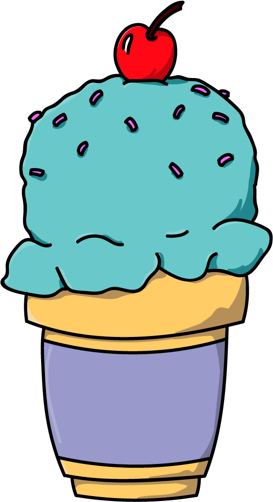 Blue Raspberry Ice Cream Cone Art By Talking Dog - Ice Cream (600x1167), Png Download