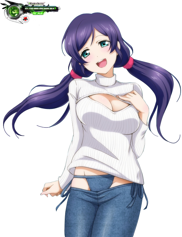 Nozomi Tojo Kawaiii Sexy Keyhole Sweater Render - Love Live School Idol Project Boobs (640x831), Png Download