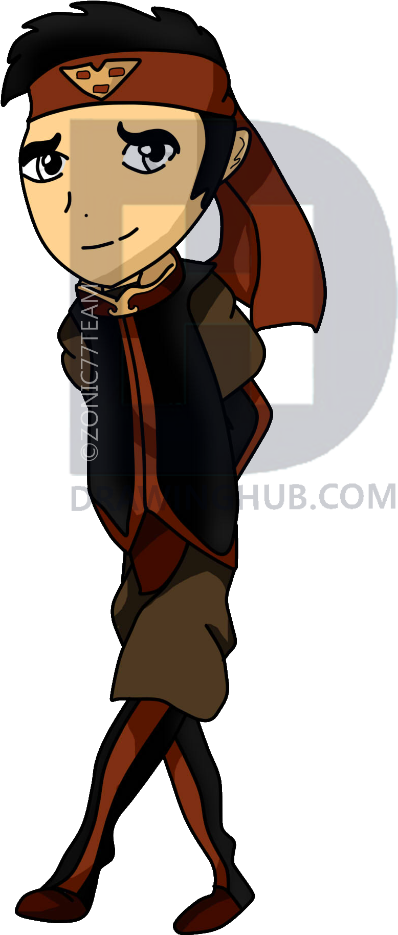 Fire Nation Aang - Cartoon (2552x3504), Png Download