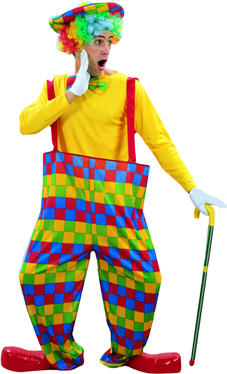 Mens Clown Fancy Dress Costume - Hacer Disfraz De Payasos (813x1280), Png Download