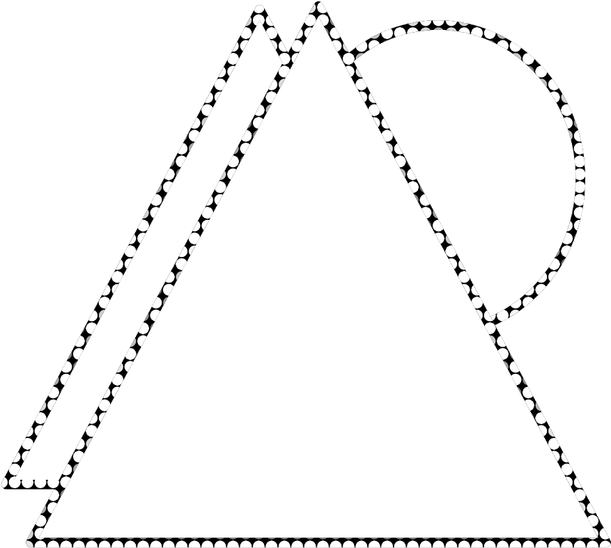 Geometric Triangle Neon Round Border Frame Freetoedit - Plot (1024x910), Png Download