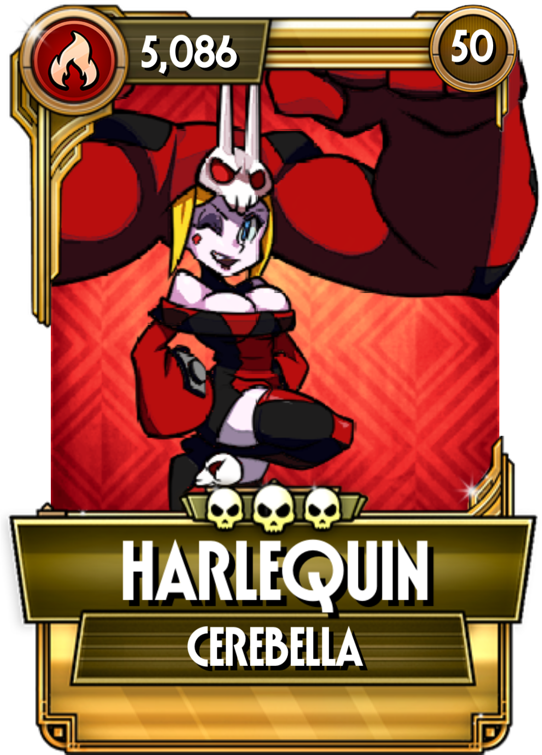 Harlequin - Skullgirls Valentine Silent Kill (1260x1660), Png Download