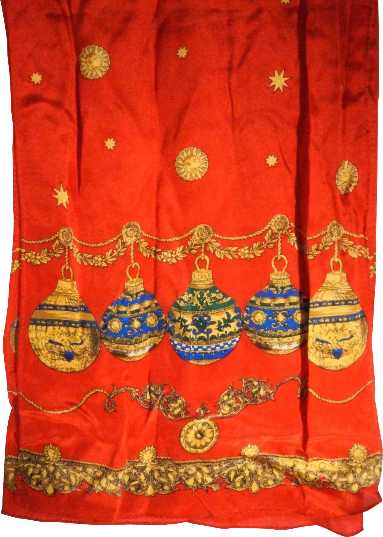 Echo Red Silk Scarf Christmas Ornaments Long 59 In - Embroidery (1749x1749), Png Download