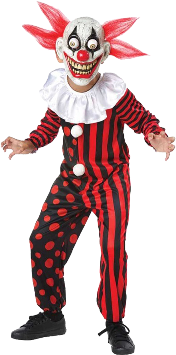 Child Halloween Clown Googly Eye Costume - Clown Costumes For Boys (600x951), Png Download