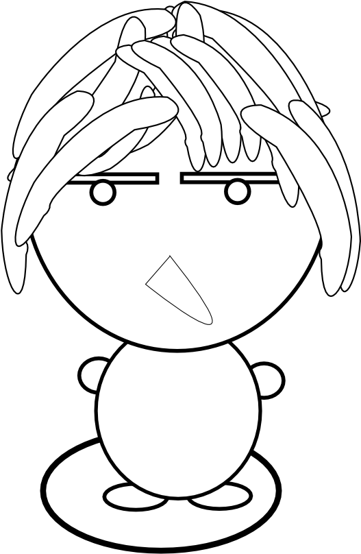 Anime Character Art 38 Black White Line Art 999px 98 - Illustration (999x999), Png Download