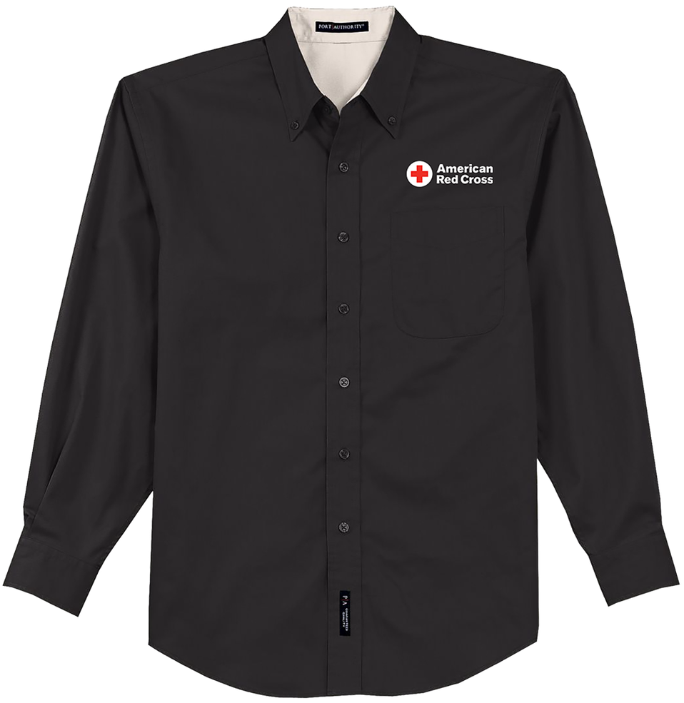 Mens Button Down Oxford Dress Shirt With American Red - Gucci Coat Women (1350x1350), Png Download