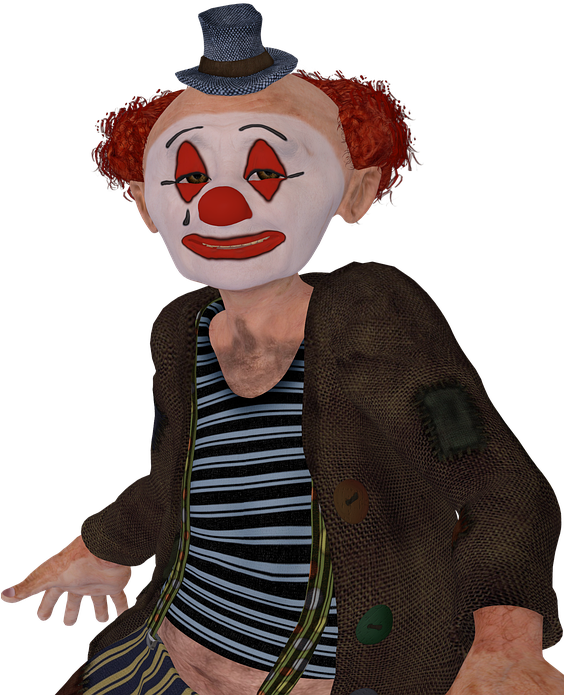 Clown, Humor, Pleasure, Funny, Costume, Man, Clothing - Clown (563x720), Png Download