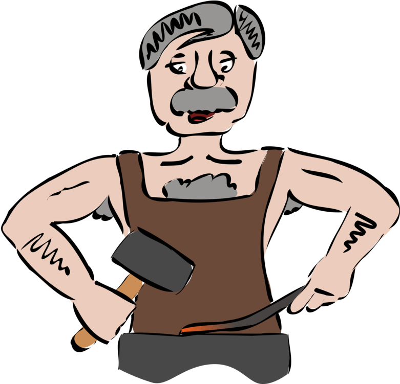 Blacksmith Clipart Cartoon - Blacksmith Clipart (790x750), Png Download