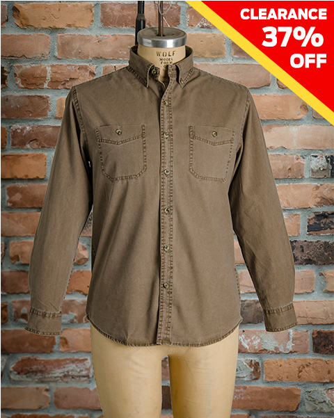 Button Down Pigment Dyed Canvas Shirt - Leather Jacket (600x600), Png Download