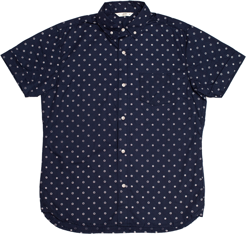Short Sleeve Button Down Shirt - Polka Dot (900x900), Png Download