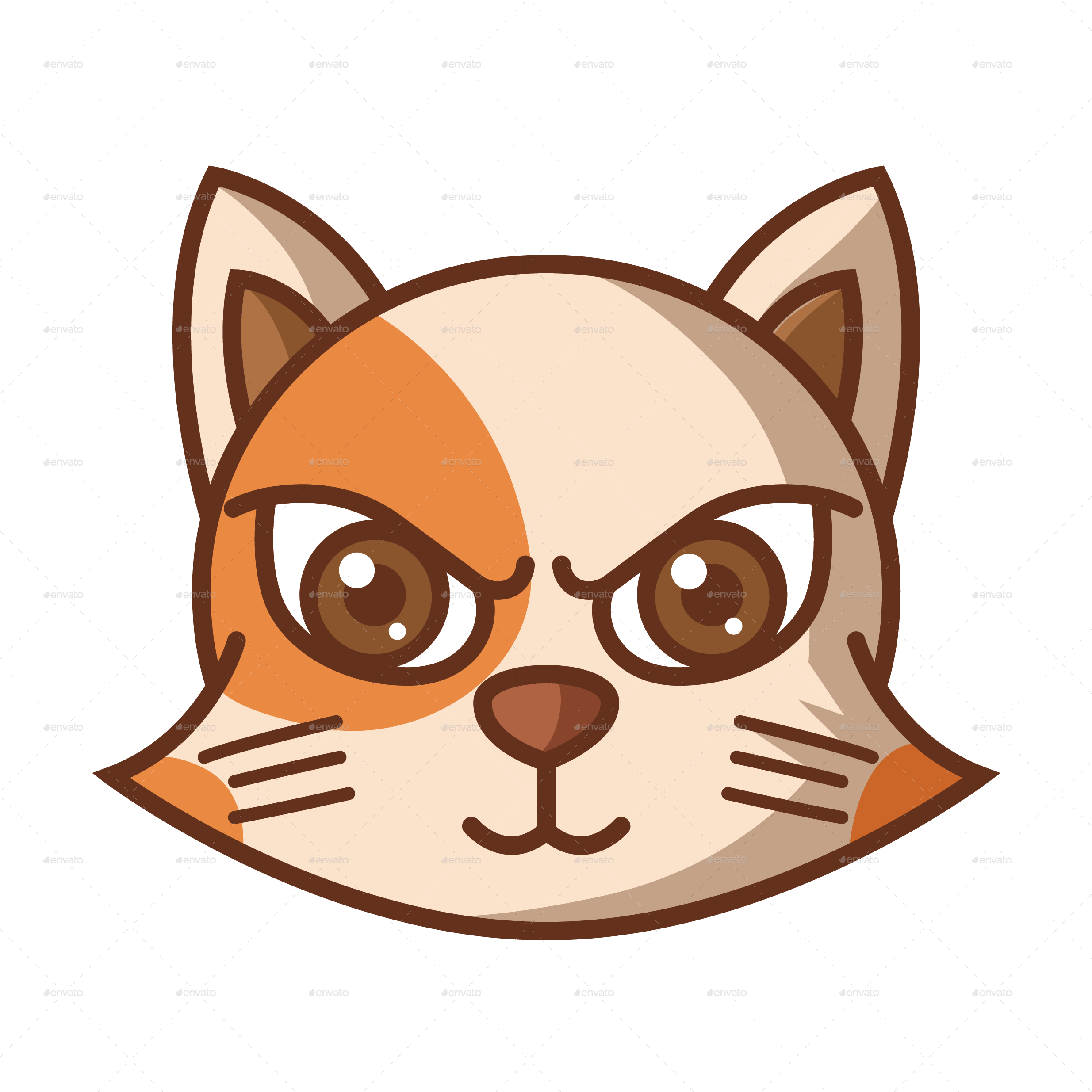 Png/cat Funny Icon-14 - Cats Face Funny Cartoon Png (2480x2480), Png Download