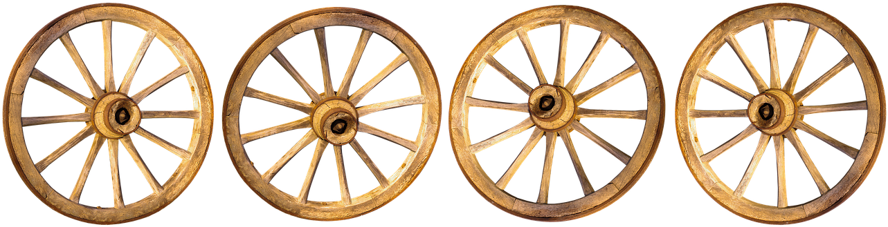 Wheels, Wooden Wheels, Old, Wagon Wheel - Wheels Timeline (1315x340), Png Download