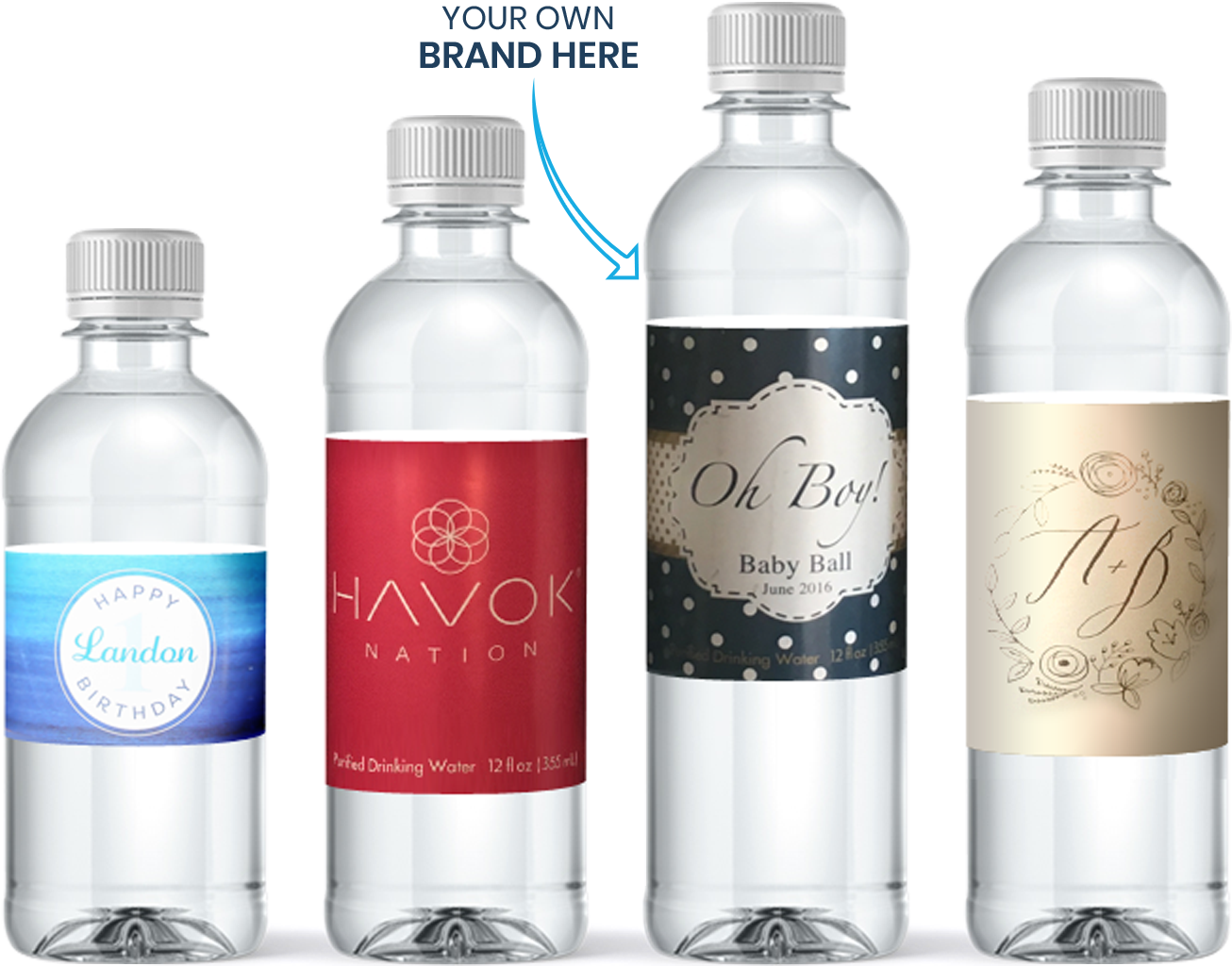 Custom Labeled Bottled Water - Water Bottle (1306x1024), Png Download