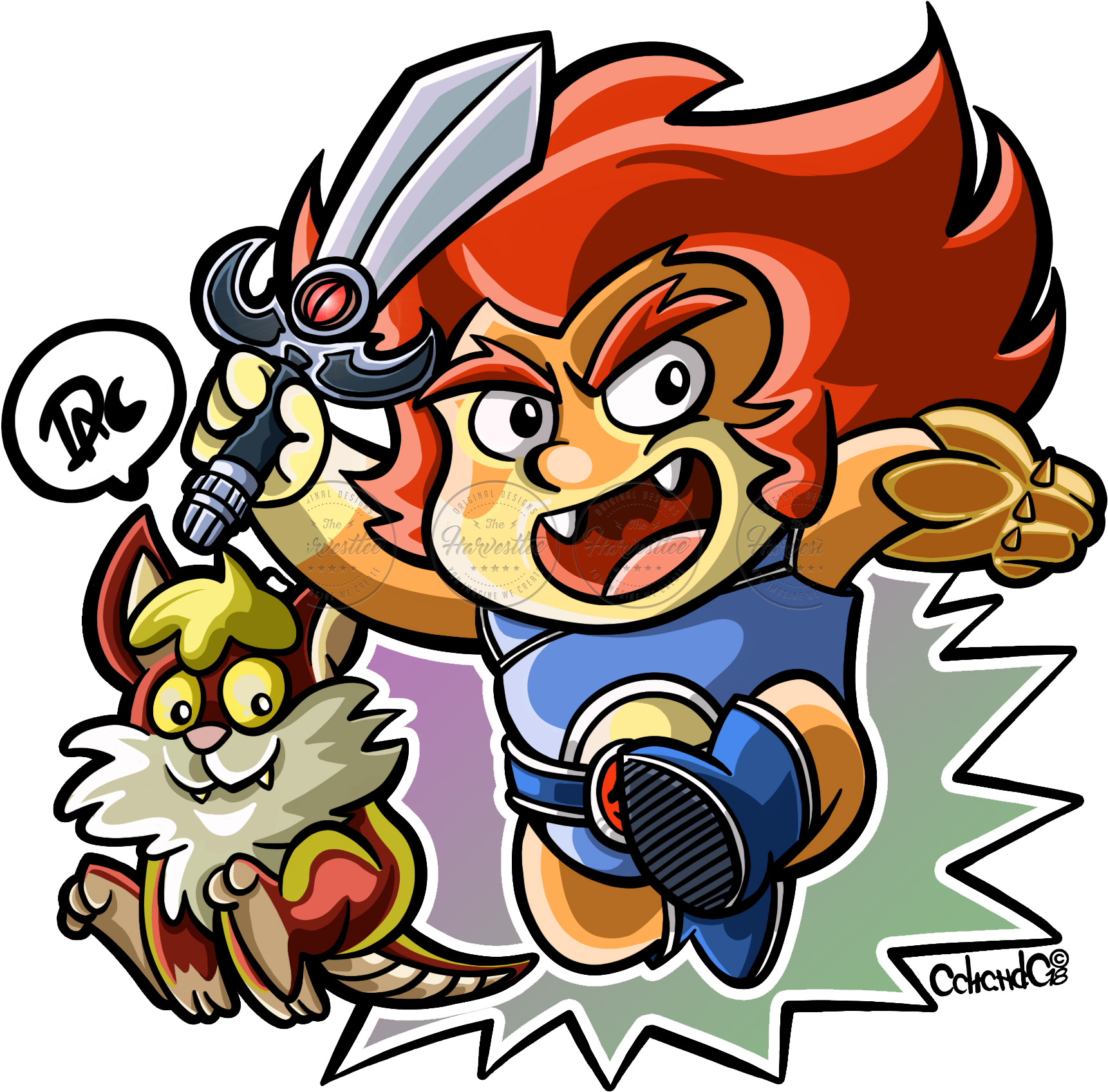 Thundercats Lion-o Animación, Cómic, Superhéroes, Dibujos - Thunder Cats Chibi (1792x1792), Png Download