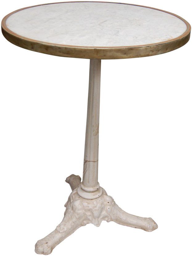 French Cafe Table White C1910 (800x1203), Png Download