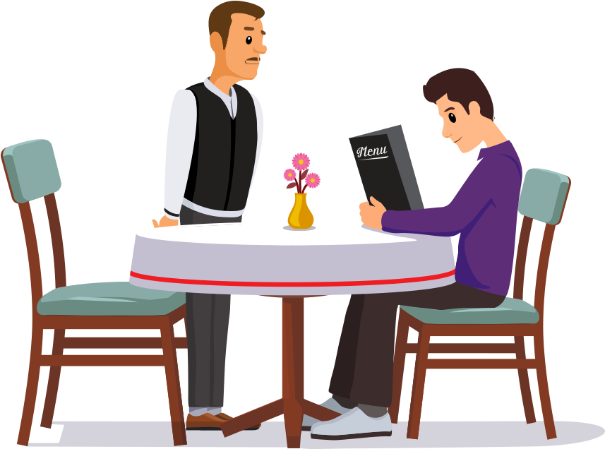 Black And White Download How To Use Ireap Pos Pro For - Waiter Taking Order At Restaurant (917x656), Png Download