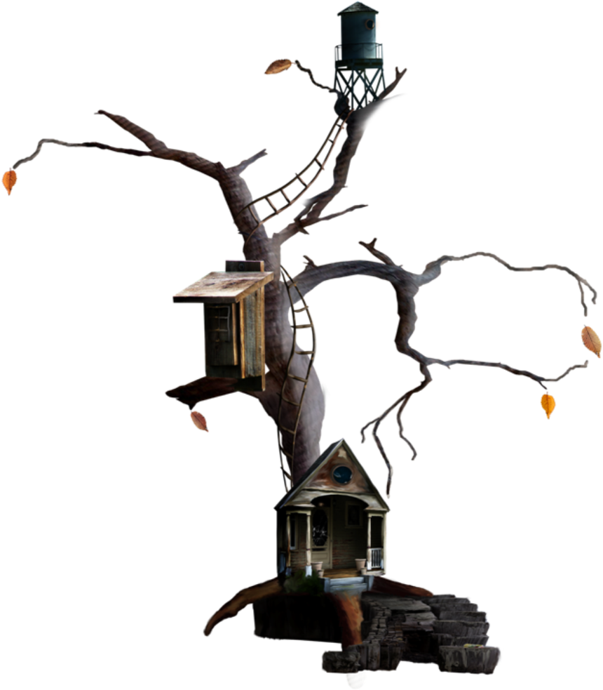 Tree Houses Halloween Creepy Treehouse Freetoedit - Marcos Para Halloween En Png (1024x1109), Png Download