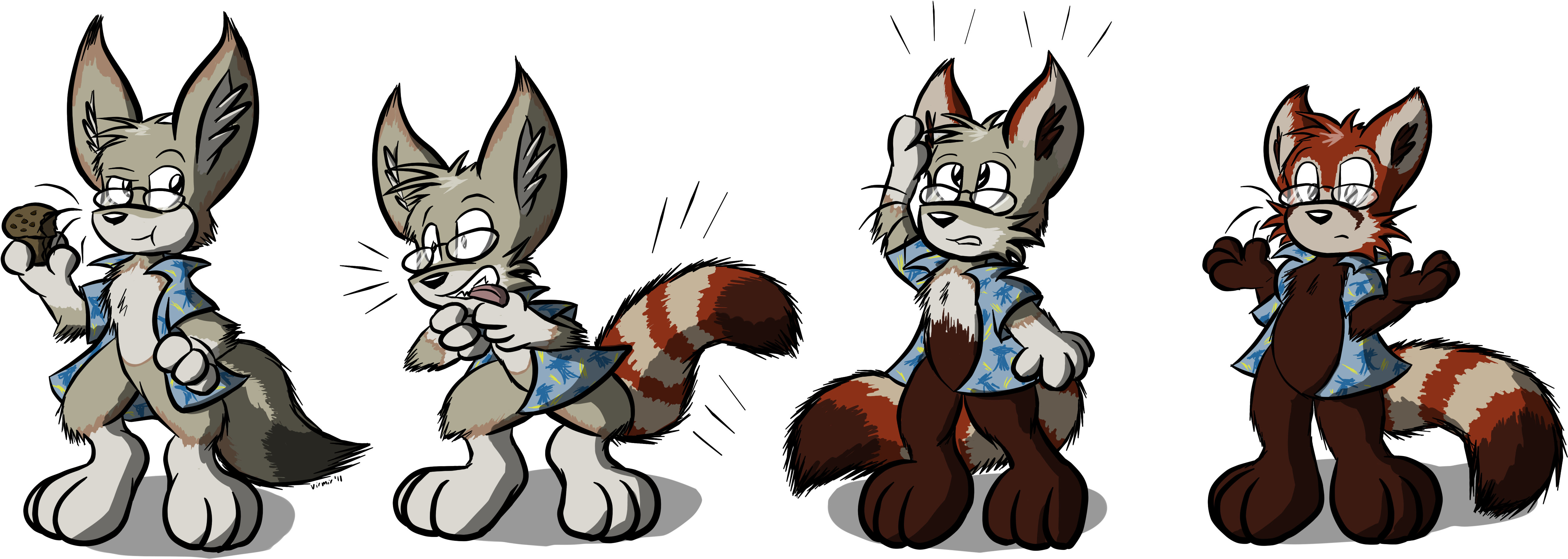 Red Panda Muffin - Red Panda Fennec Fox (5372x2198), Png Download