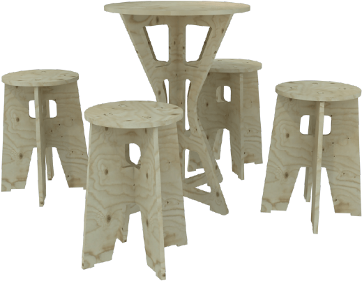 Cafe Table Seating Package - Bar Stool (567x567), Png Download