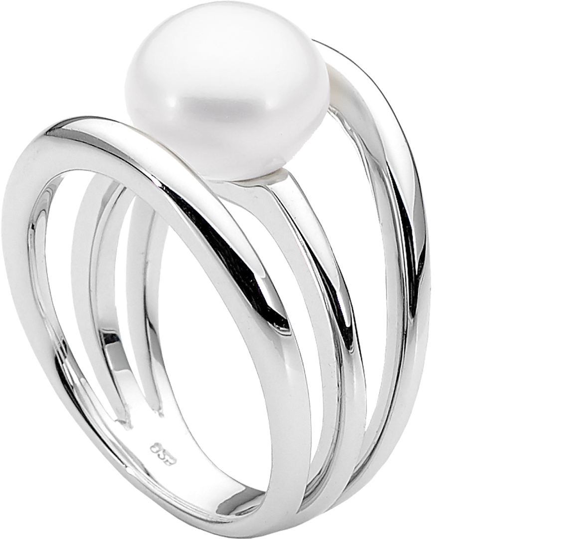 The Three Band Pearl Ring - Pre-engagement Ring (1600x1600), Png Download
