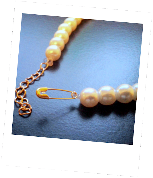 Diy Pearl And Pins Necklace - Pearl (533x620), Png Download
