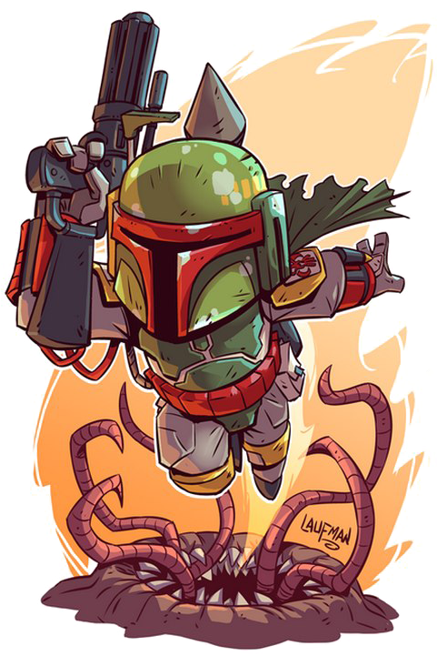 Boba Fett Png Free Download - Boba Fett Chibi (556x720), Png Download