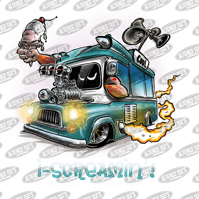 Rat Rod Ice Cream Truck - Illustration (650x650), Png Download