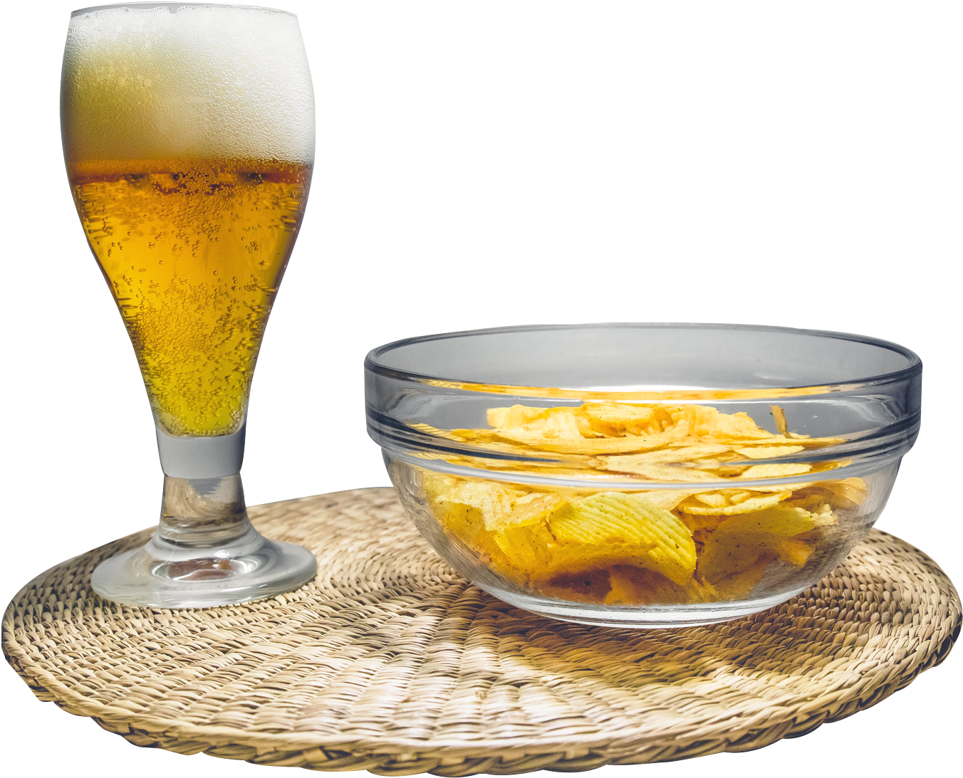 Beer Png Transparent Image - Chips And Beer Png (1500x1211), Png Download