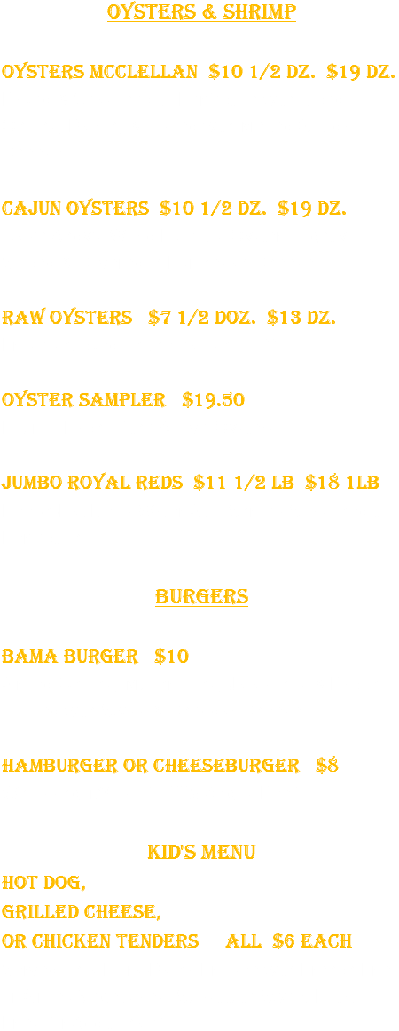 Oyster Bar Menu Oysters & Shrimp Oysters Mcclellan - Document (452x1245), Png Download