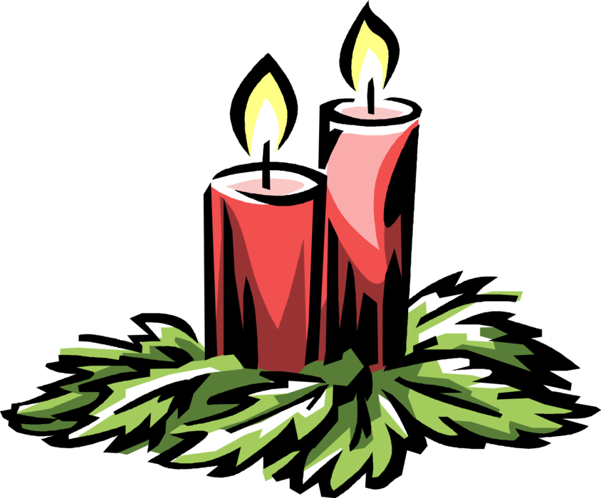 Vector Illustration Of Holiday Festive Season Christmas - Advent Candle (844x700), Png Download