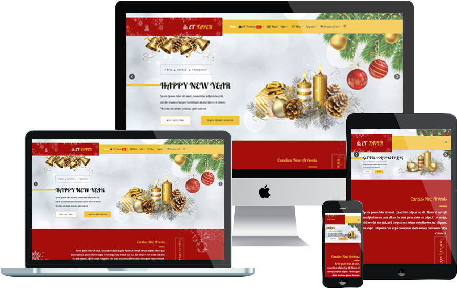 Et Taper Free Responsive Christmas Candle Website Template - Woocommerce Toys Store Theme (1000x750), Png Download