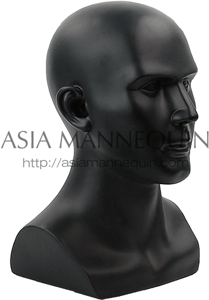 Mheadm004 Head Mannequin, Male, Matte Black - Bust (1200x1200), Png Download