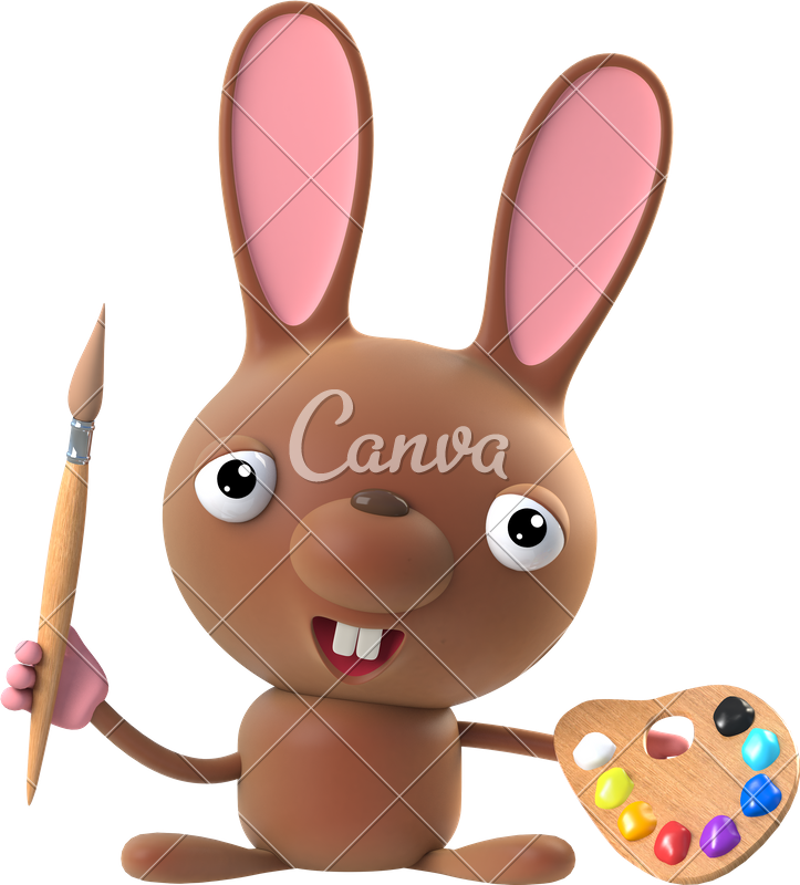 D Rabbit Photos By Canva - Canva (723x800), Png Download