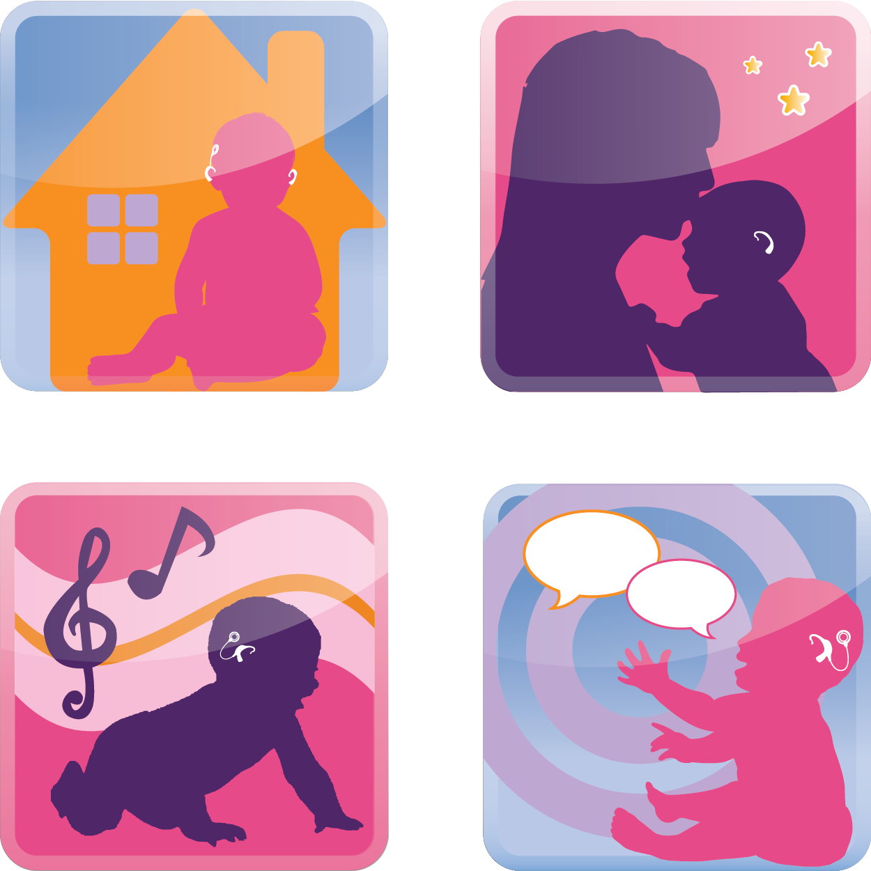The Cid Early Listening At Home Curriculum Is Designed - Baby Silhouette Clip Art (1250x1250), Png Download