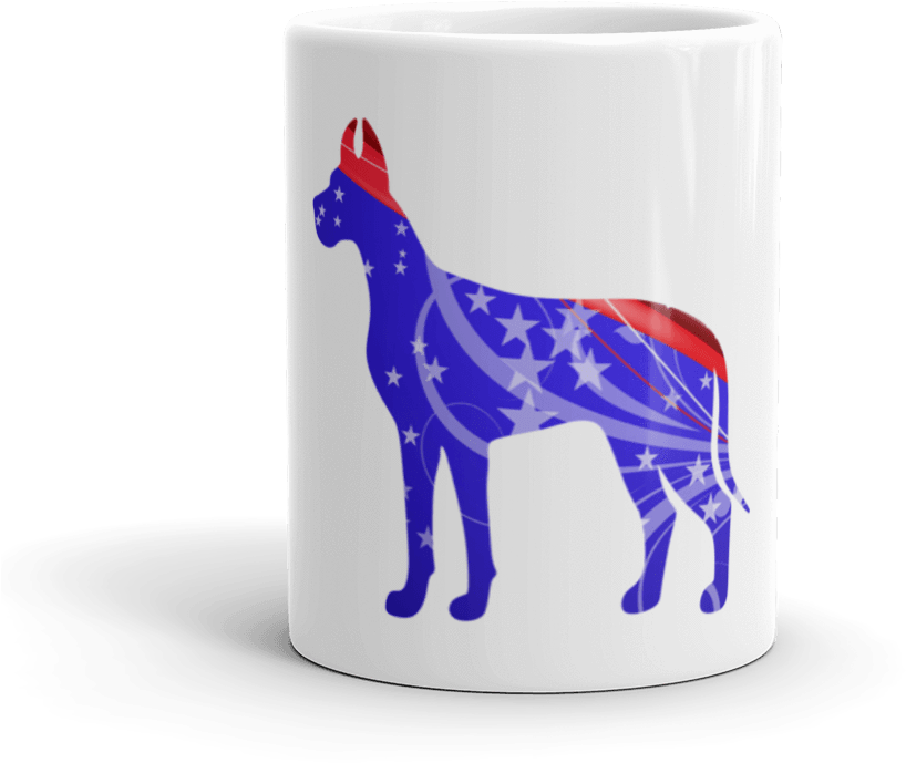 Great Dane Patriotic Shape 11oz Mug - Coffee Cup (1000x1000), Png Download