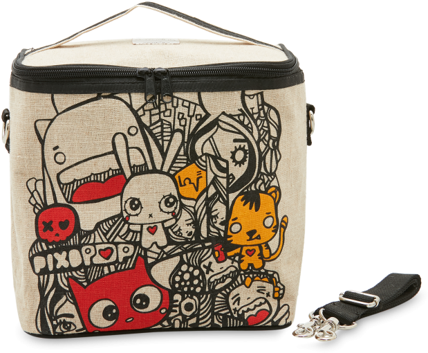 Black Pixopop Pishi & Friends Lunch Cooler Bag - Bag (700x700), Png Download