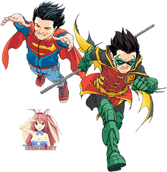 [artist] Frank Quitely [character] Robin / Daimian - Super Sons Quitely (750x731), Png Download