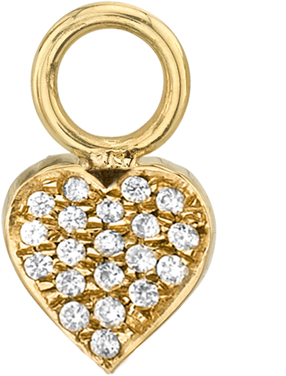 Diamond Heart Hoop Charm - Locket (1800x1800), Png Download