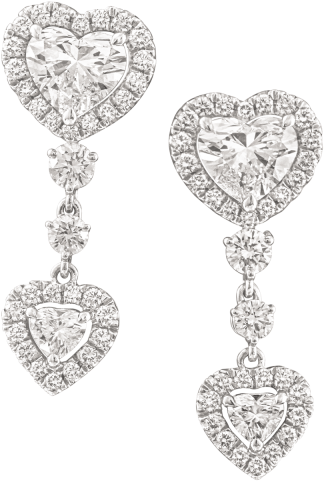 Heart Shaped Diamond Earrings - Diamond Earring In Heart Shaped (640x640), Png Download