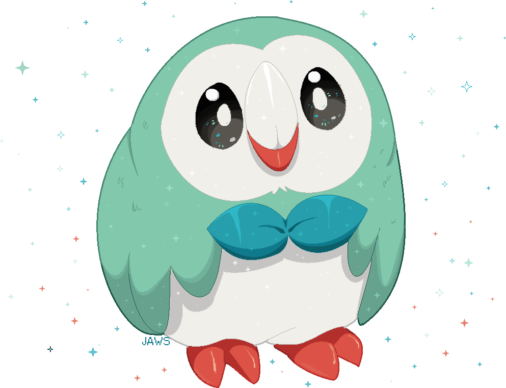 Rowlet - Cartoon (993x761), Png Download