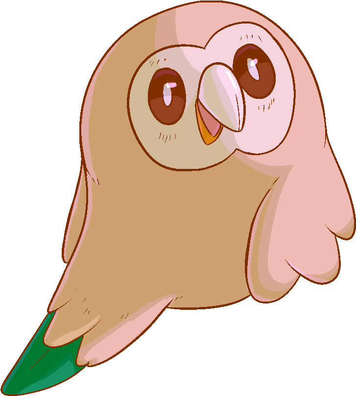 Rowlet - Cartoon (1002x1060), Png Download