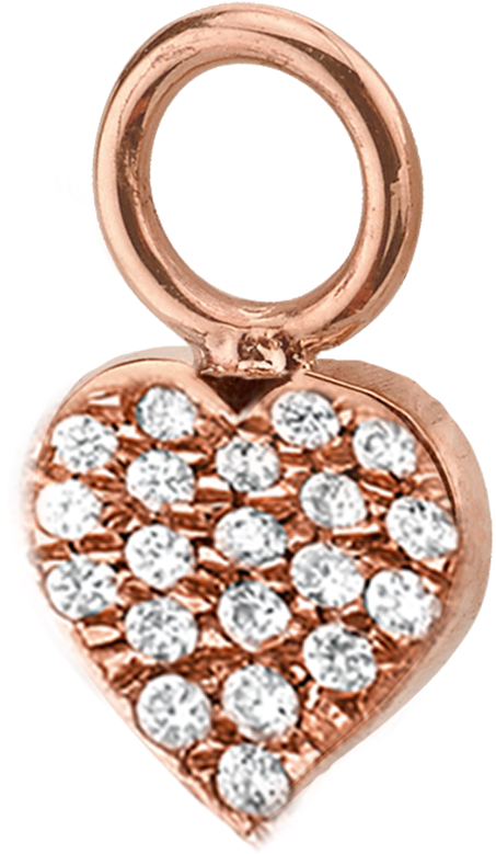 Diamond Heart Hoop Charm - Locket (1800x1800), Png Download
